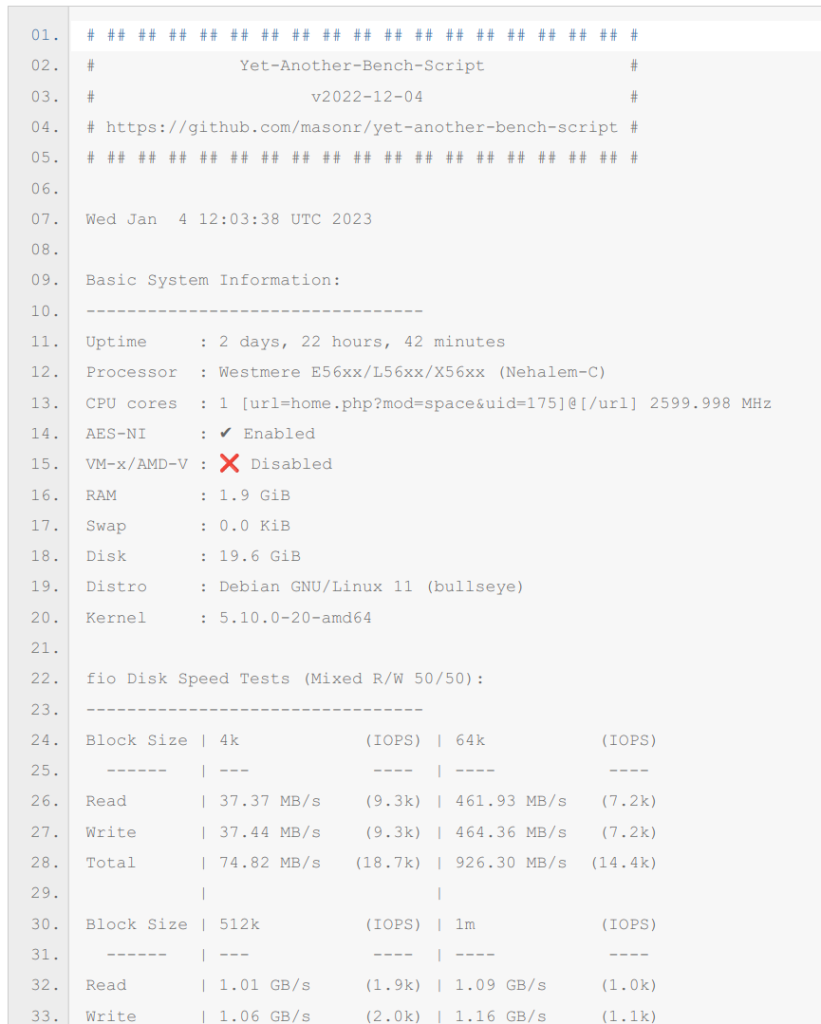 VPS 性能测试脚本汇总